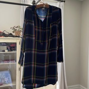 Long sleeve plaid fall dress